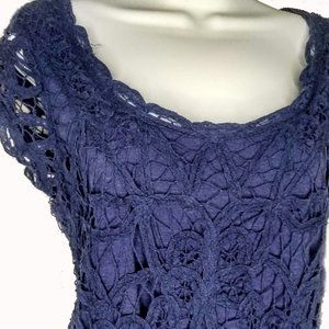 Vibrant Royal Blue Crochet Lace Top by Verve Ami